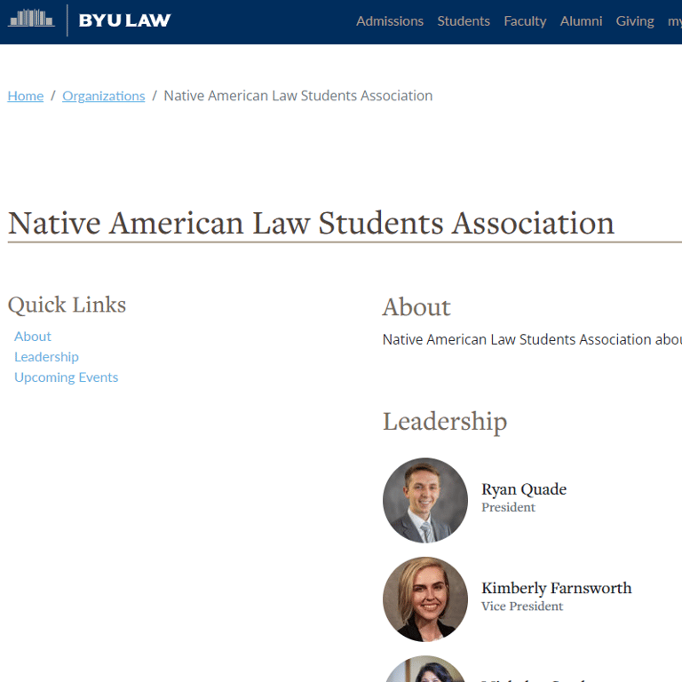 Native American Law Students Association at BYU Law - Native American organization in Provo UT