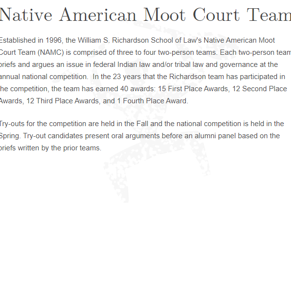 Native American Organizations Near Me - Native American Moot Court Team at UH Manoa